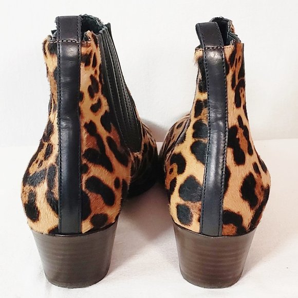 J Crew Leopard Print Chelsea Calf Hair Ankle Boots Sz 9 Mint Hardly worn - Picture 4 of 5